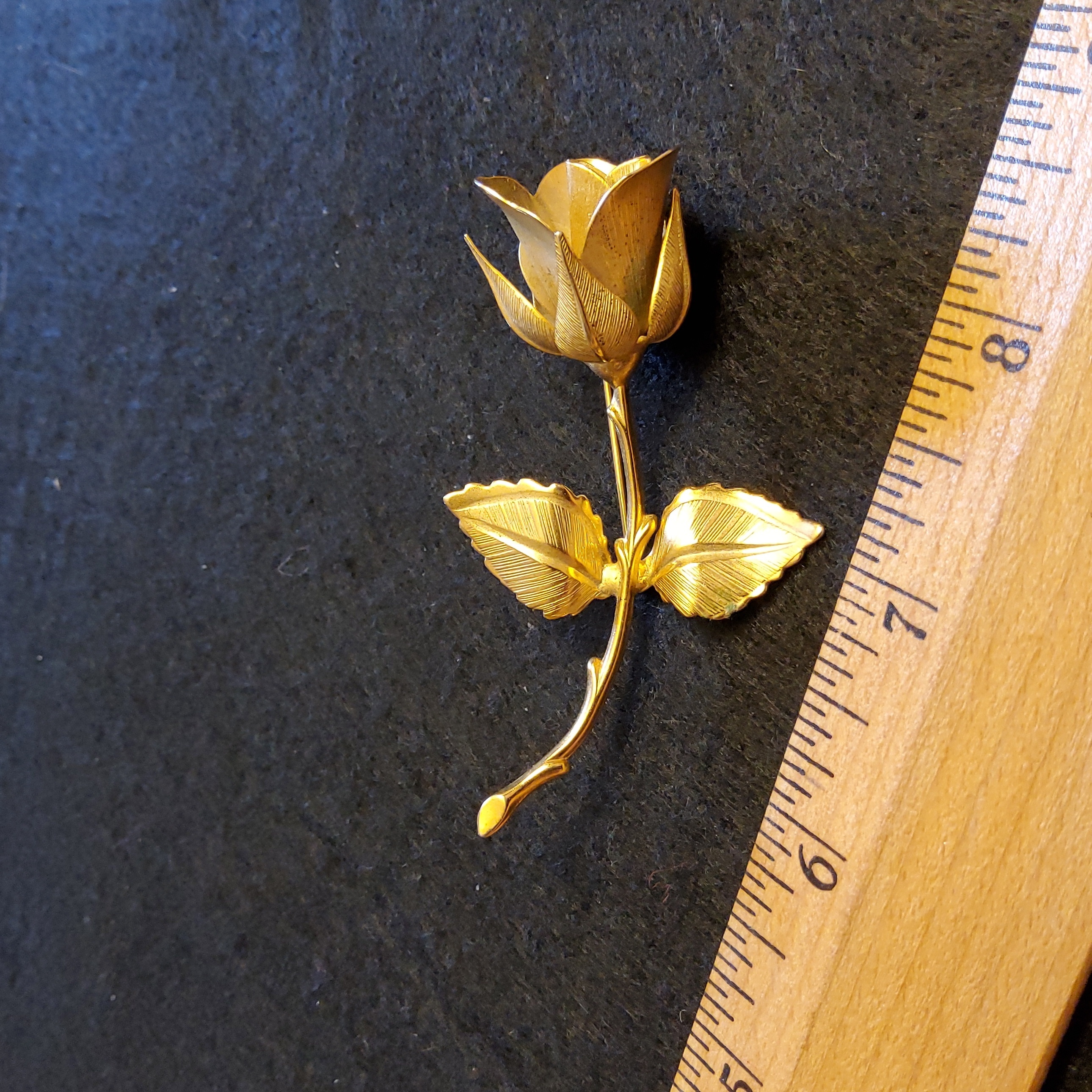 Vintage Giovanni Rose Brooch Goldtone 3 In.
